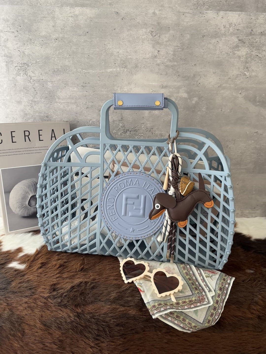 Fendi Limited Edition Basket Tote 🩵✨｜Openwork FF Logo・Customisable Statement Bag