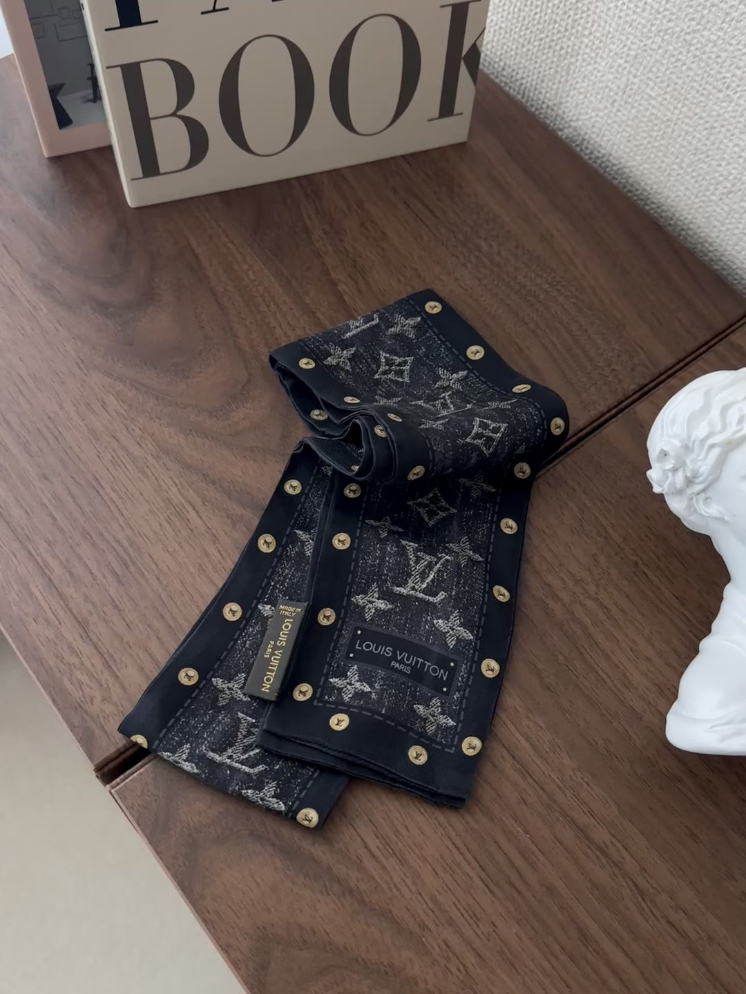 Louis Vuitton Monogram Twilly Scarf 🖤✨ Rare Special Edition