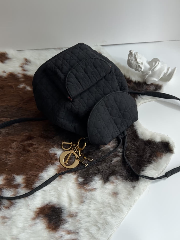 Dior Quilted Nylon Backpack 🖤 | Casual Elegance Meets Vintage Charm