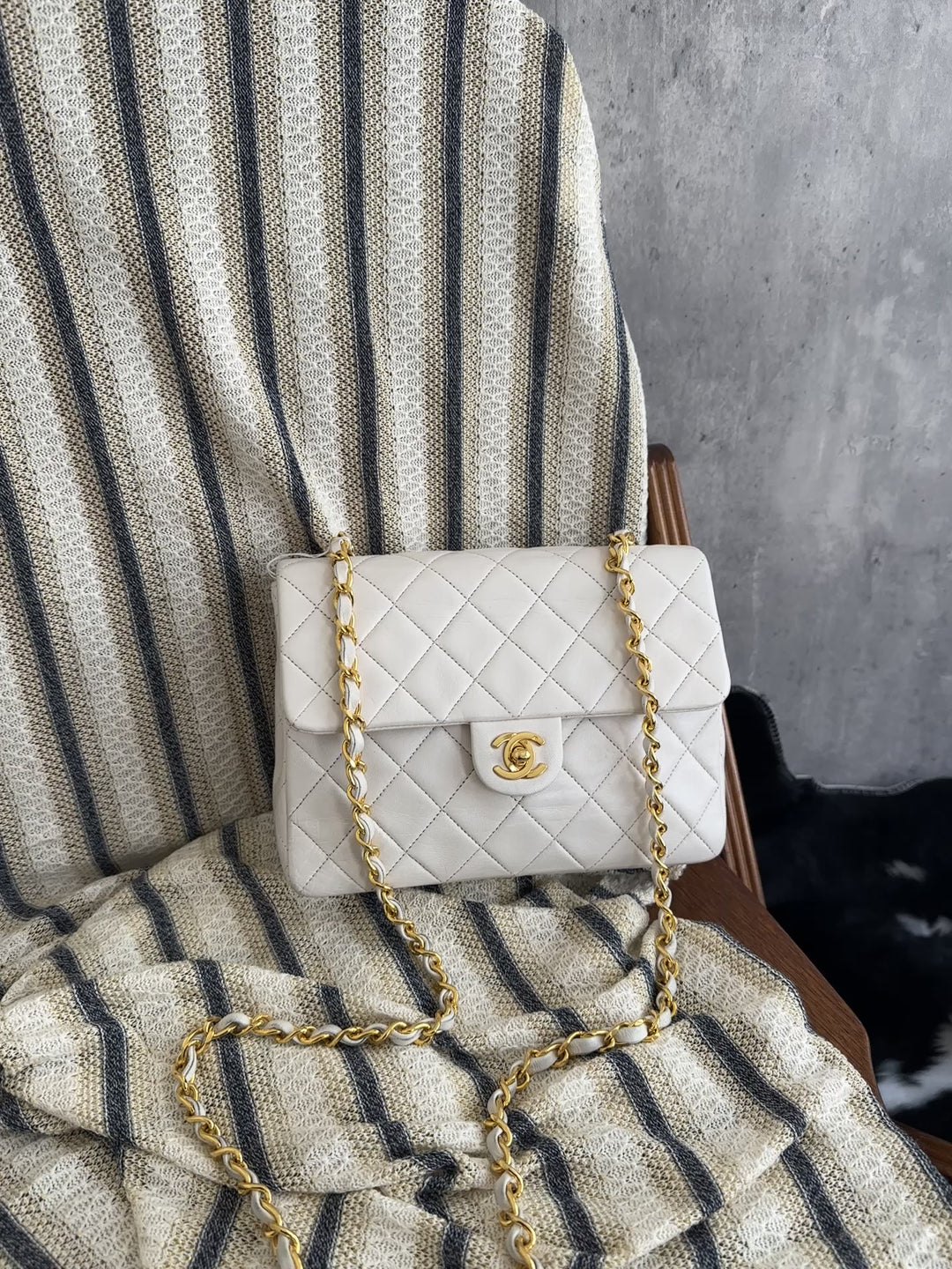 Chanel Classic Small Square Flap Bag – Snow White
