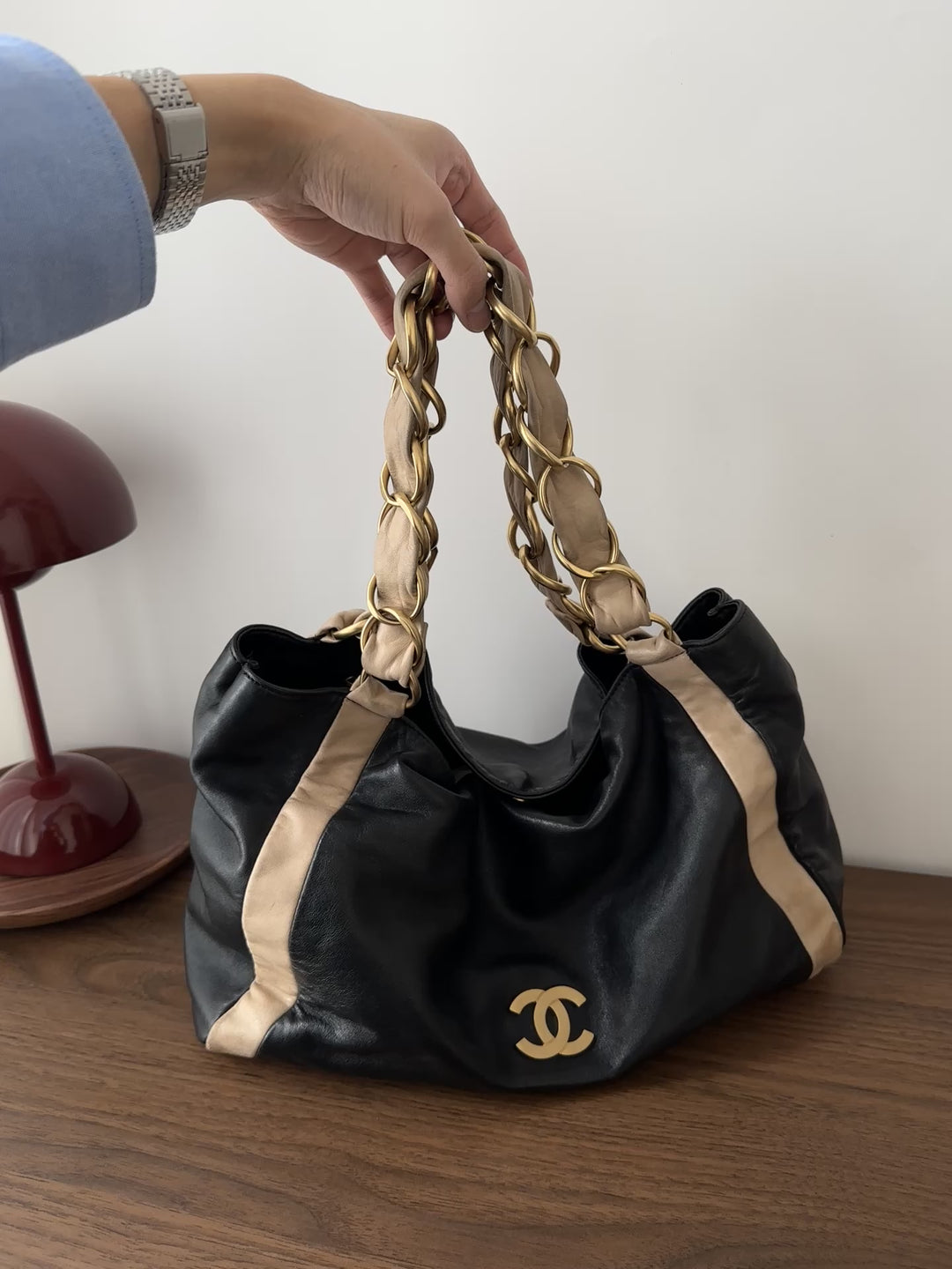 Chanel Two-Tone Chain Hobo 🖤🤍 | Soft Luxury with an Effortless Edge
