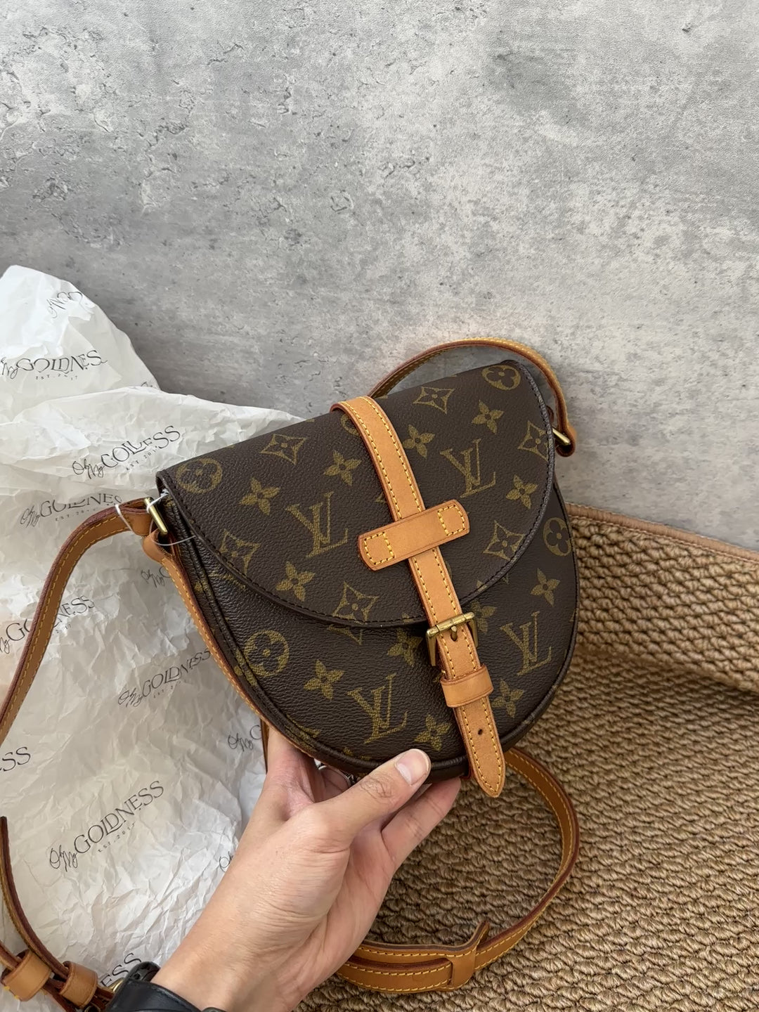 LOUIS VUITTON Monogram Vintage Small Shield Bag 🤎