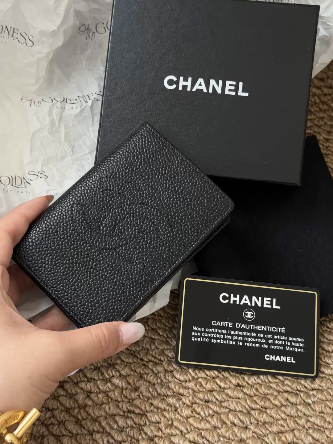CHANEL Caviar Leather Card Holder 🖤｜Full Set with Box