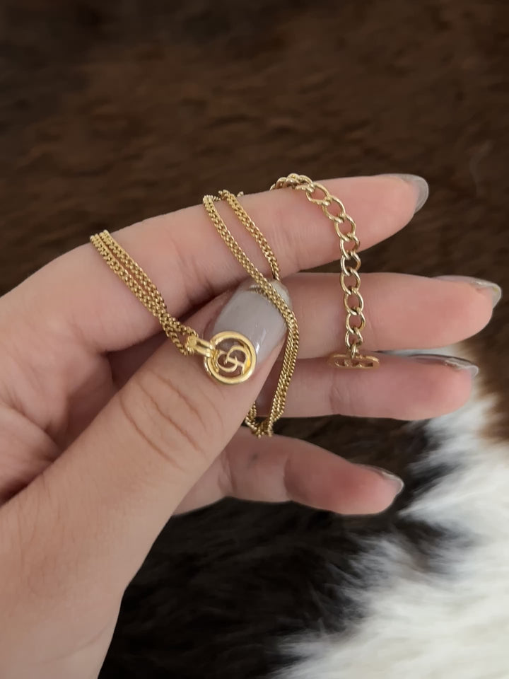 Dior “Mini CD Monogram Pendant Necklace” 😻✨ | Minimal Chic & Everyday Golden Elegance