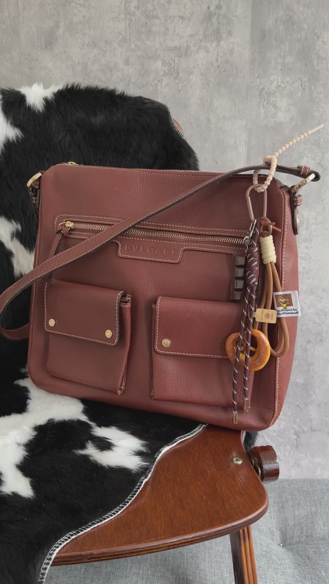 BVLGARI Caramel Leather Crossbody Bag