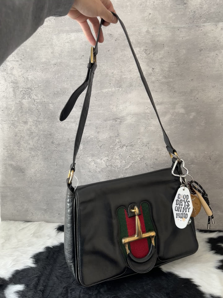 Gucci Horsebit Shoulder Bag 🖤｜Iconic Horsebit × Vintage Leather × Everyday Practicality