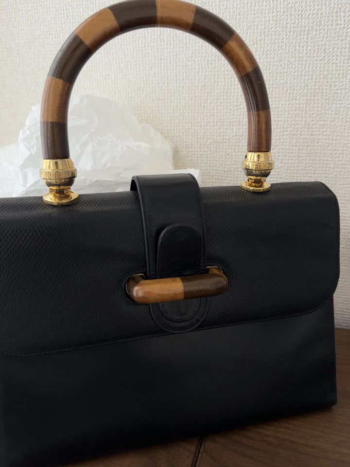 Fendi Vintage Wooden Handle Box Bag 🤎✨ Rare Collector’s Treasure