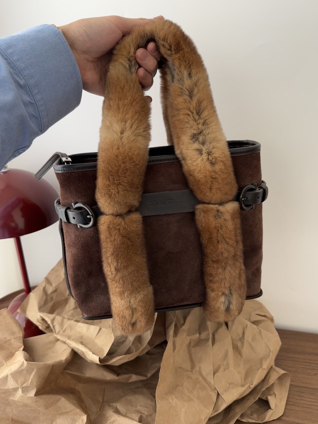 Ferragamo Teddy Handle Tote 🐻🍂 | Cozy Luxury for the Season