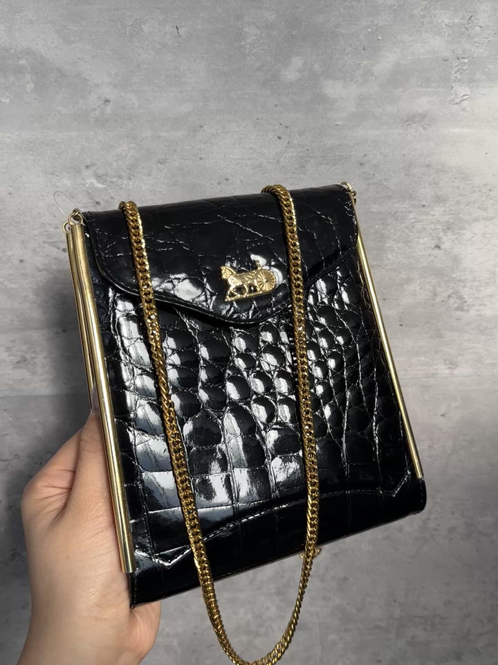 CELINE Crocodile Leather Horse Carriage Chain Bag ✨｜Rare, Elegant & Collectible Icon