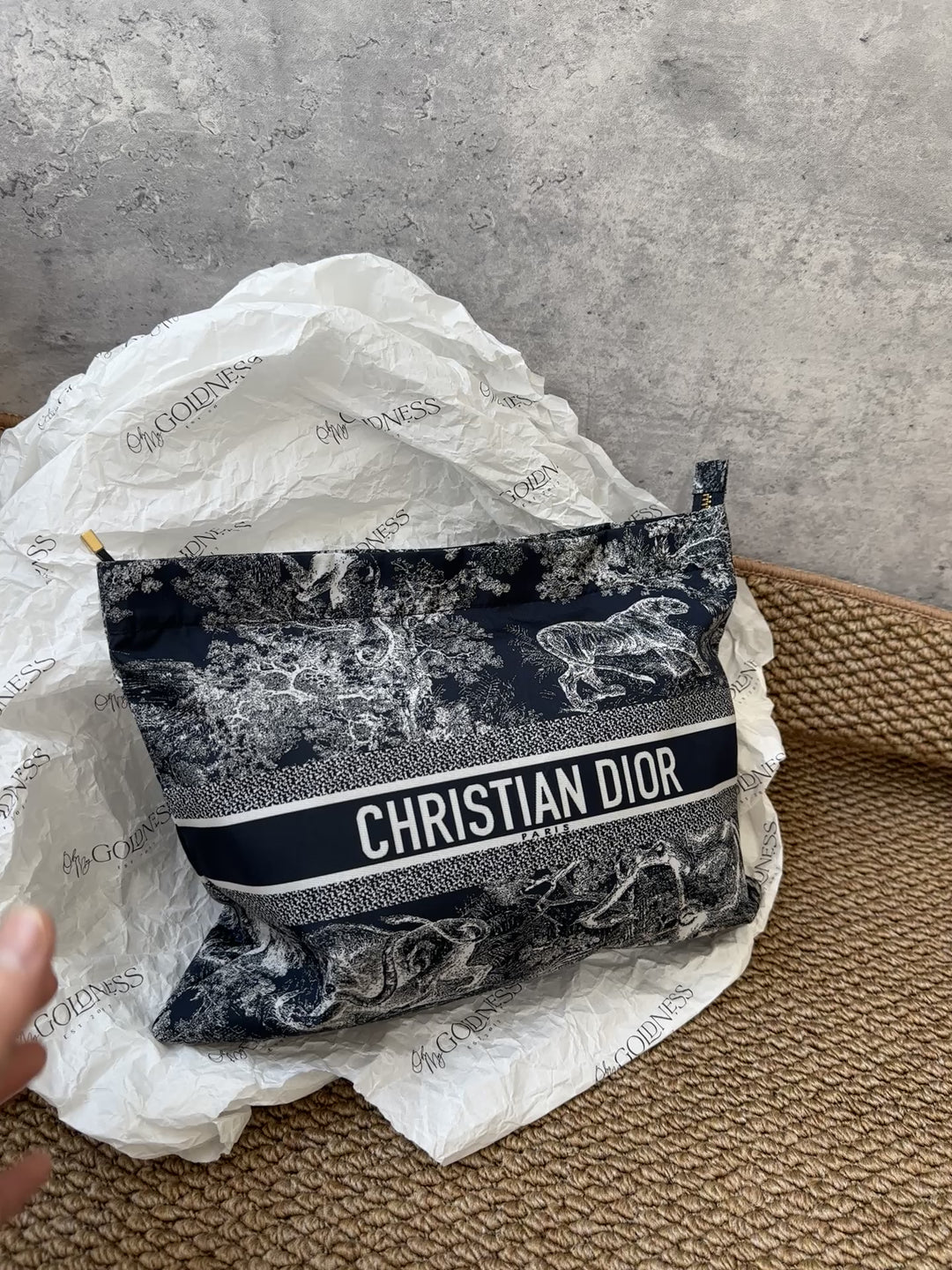 DIOR Dior Oblique Toile de Jouy Pouch 🖤｜Timeless Travel & Daily Essential