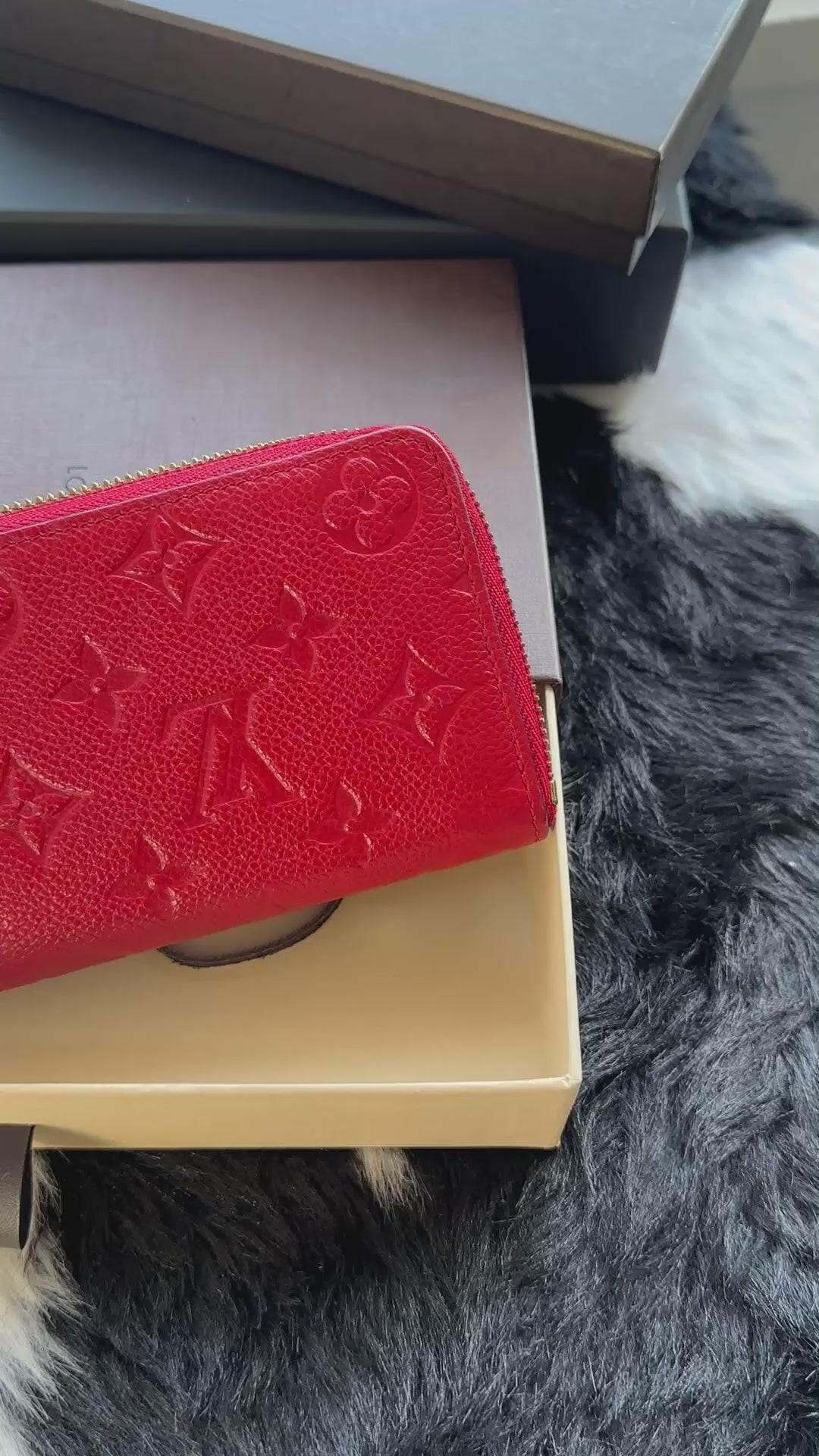 Louis Vuitton Zippy Monogram Empreinte Long Wallet ❤️｜Vibrant Red Leather × Embossed Monogram × Full Set