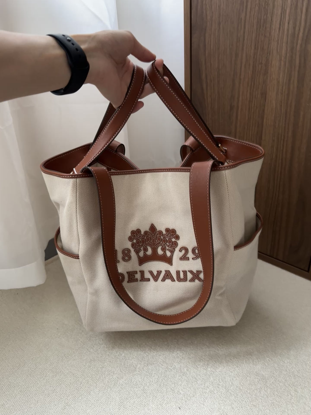 Delvaux Canvas & Leather Tote 🤎✨ 2-Way Carry