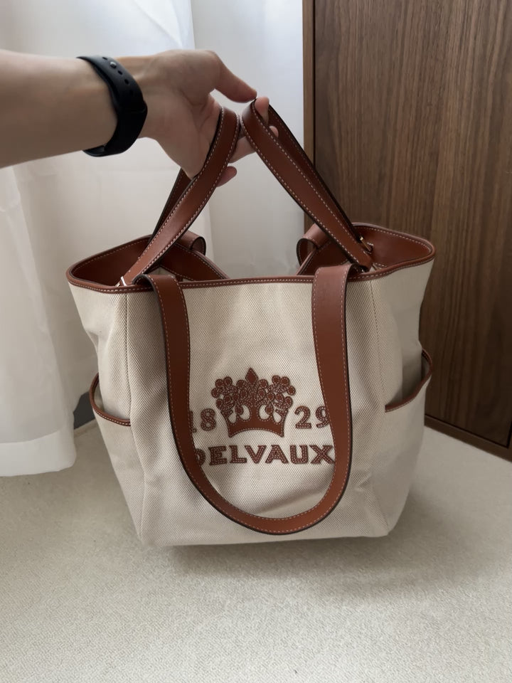 Delvaux Canvas & Leather Tote 🤎✨ 2-Way Carry