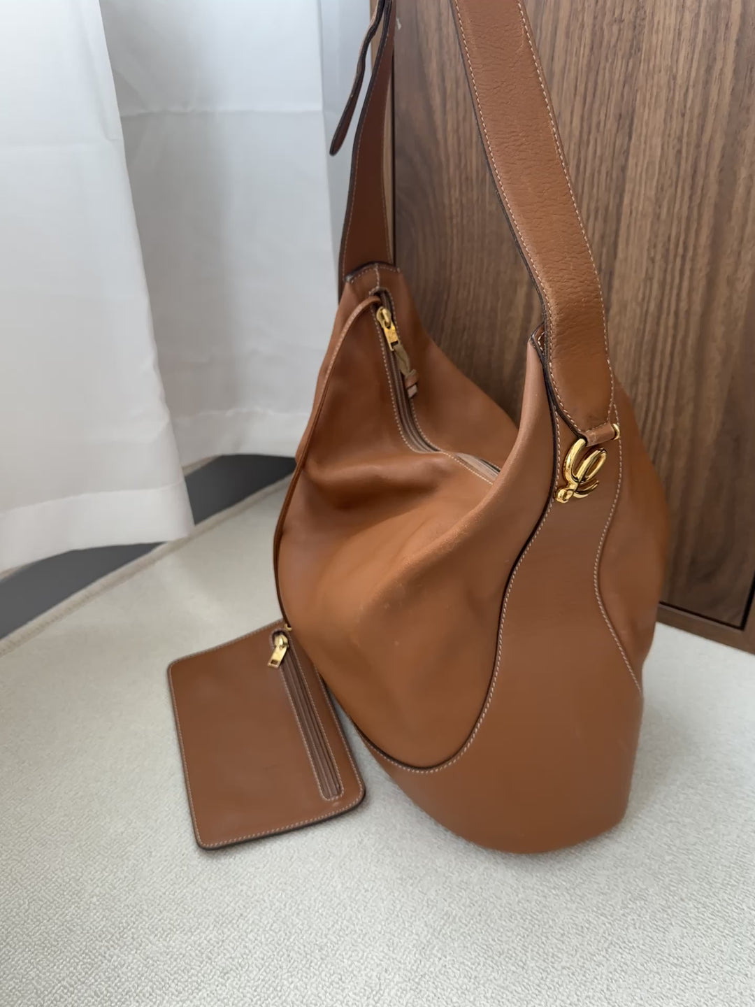 LOEWE Caramel Hobo Crossbody – With Pouch 🤎✨