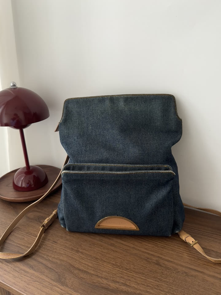 Christian Dior Denim Backpack 💙 | Casual Chic with a Parisian Twist