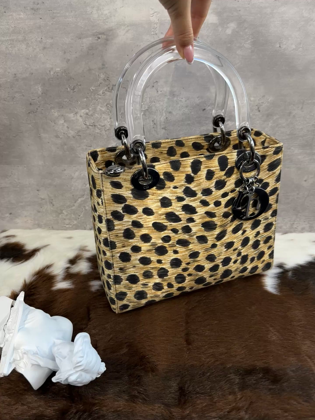 Dior Lady Dior Leopard Print 🐆｜Rare Fabric Edition × Lucite Handle × Collectible Icon