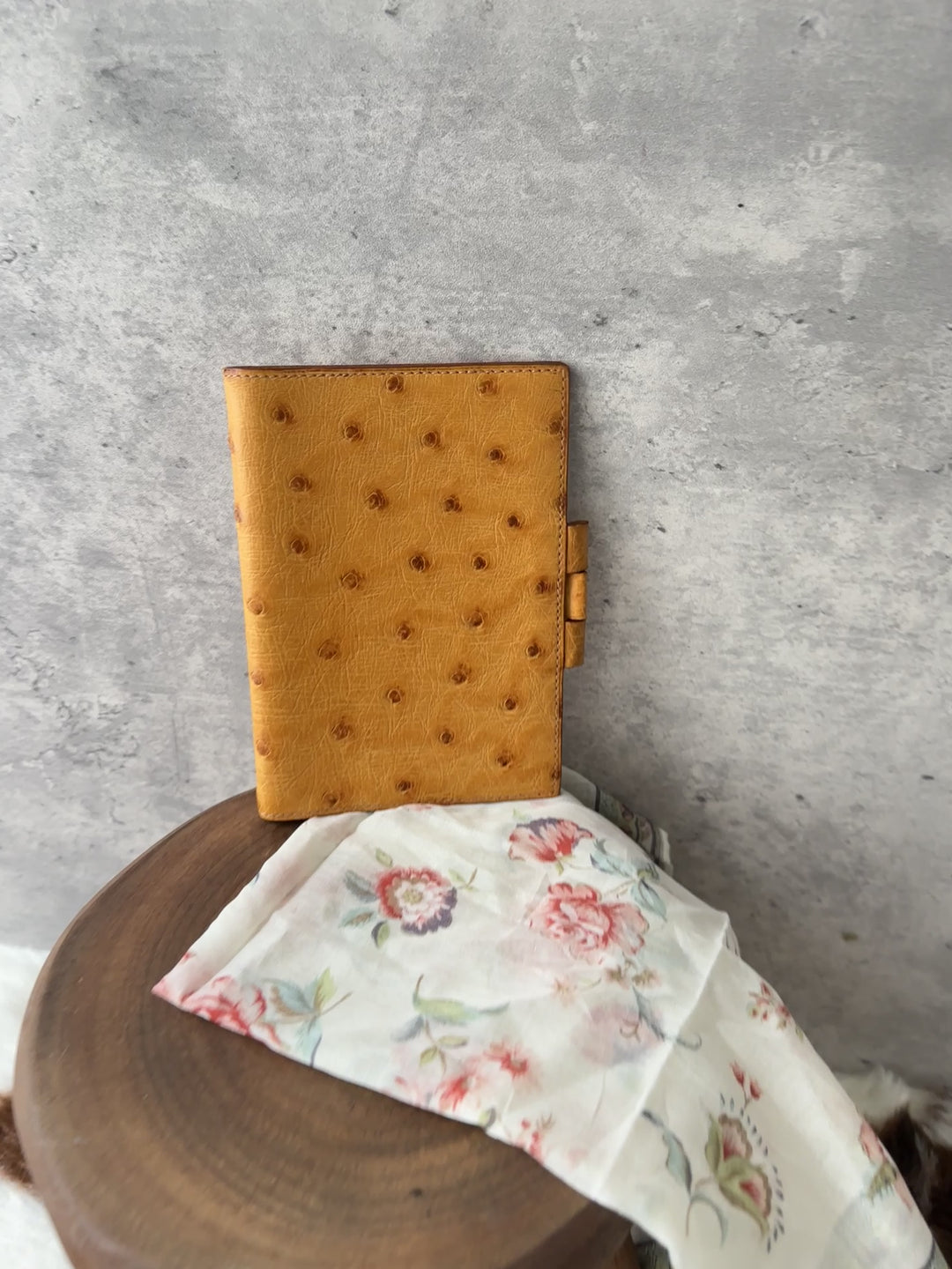 HERMÈS Ostrich Notebook Case 💛｜Rare Ostrich Leather × Passport Case Styling × Collector’s Piece✨