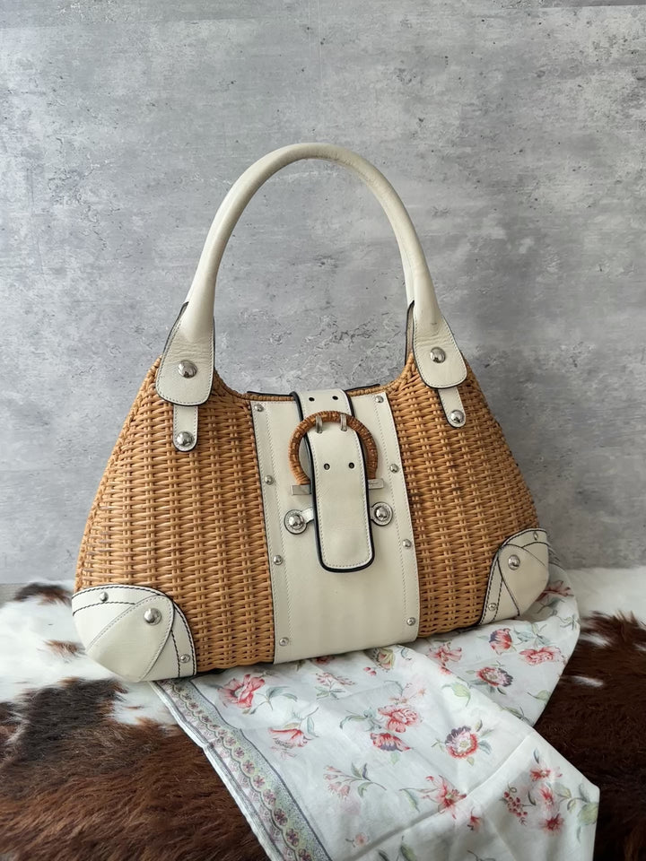 Ferragamo Special Wicker Hobo Bag 🧺✨｜Rare Wicker Weave × Resort Chic × Structured Beauty