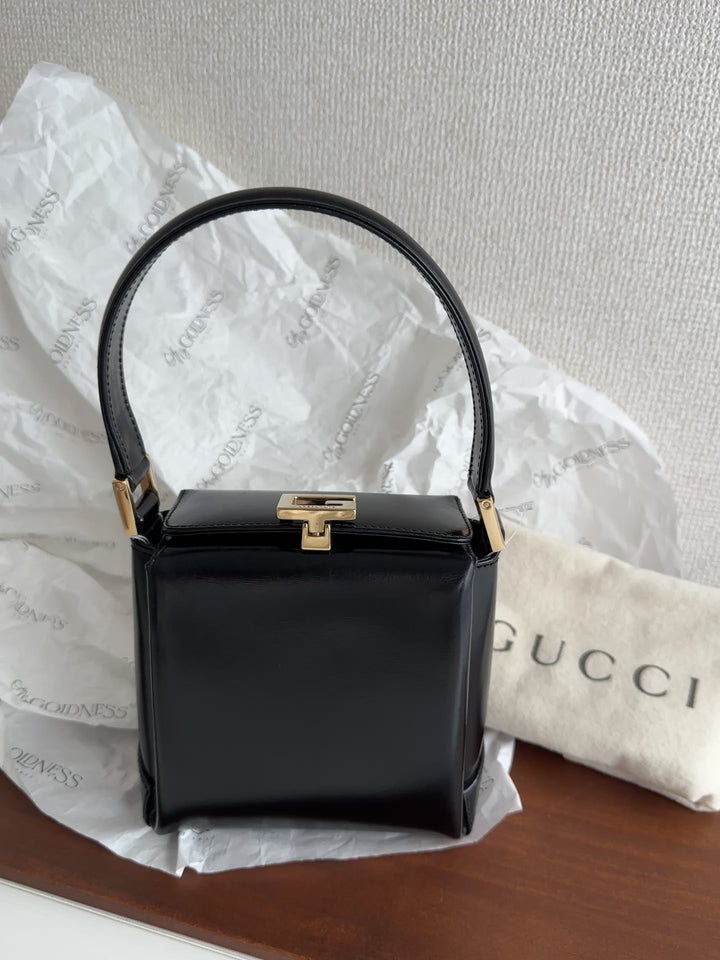 GUCCI Mini Box Bag in Black Box Calf – Iconic Gold G Clasp × Rare Compact Size (Full Set)