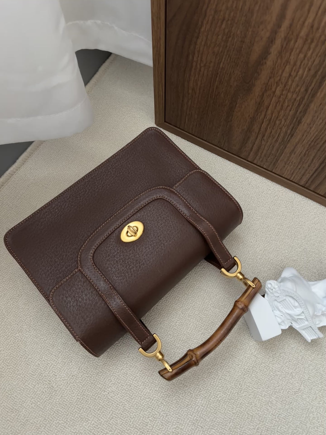 GUCCI Bamboo Double Handle Doctor Bag – Vintage Chocolate Brown 🍫✨