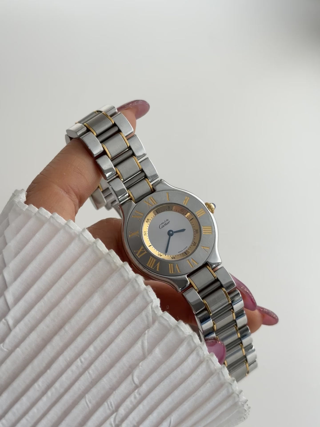 Cartier Vintage Two-Tone Watch ✨｜Space Age Design × Elegant Roman Dial × Iconic Cartier Style