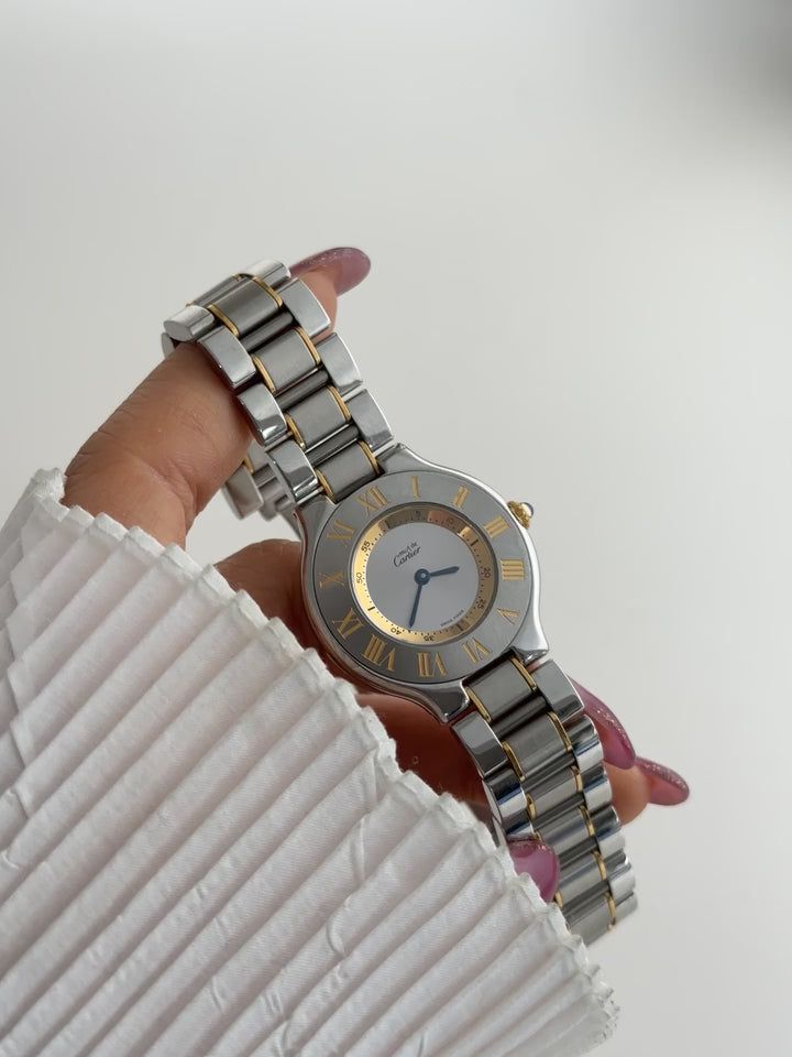 Cartier Vintage Two-Tone Watch ✨｜Space Age Design × Elegant Roman Dial × Iconic Cartier Style