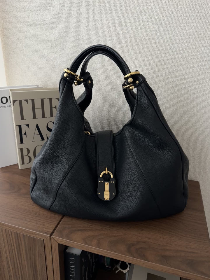 Loewe Pebbled Leather Hobo with Lock 🖤✨