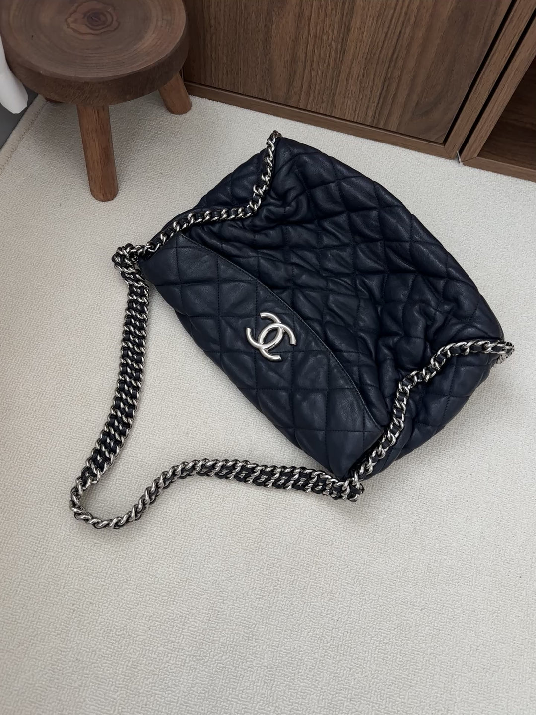 Chanel Quilted Edge Hobo Bag 💙✨ With Sticker