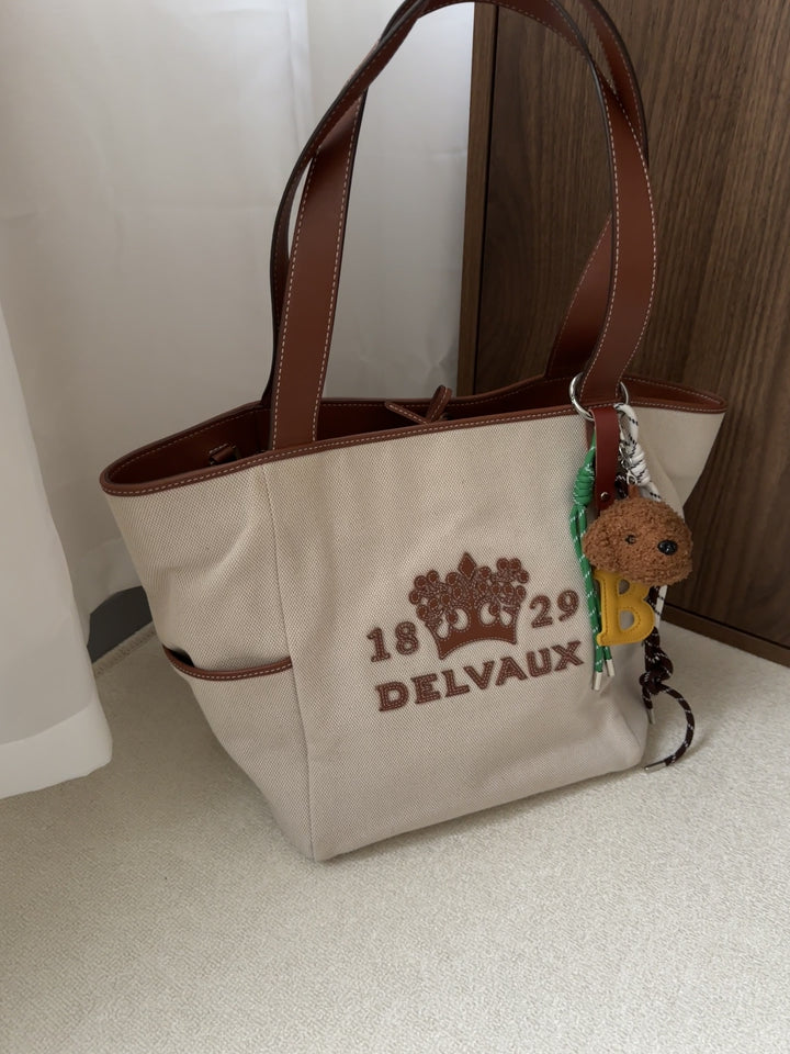 Delvaux Canvas & Leather Tote 🤎✨ 2-Way Carry