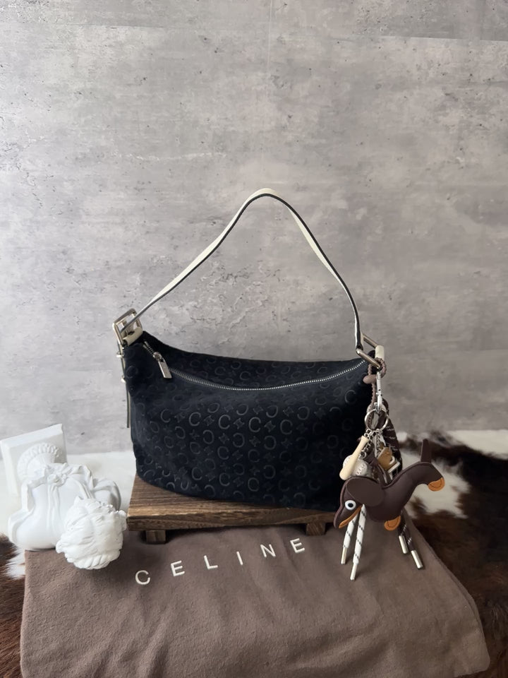 Celine Monogram Hobo Bag 🖤🤍｜Full Set Included｜Underarm &amp; Crossbody｜Black and White Contrast