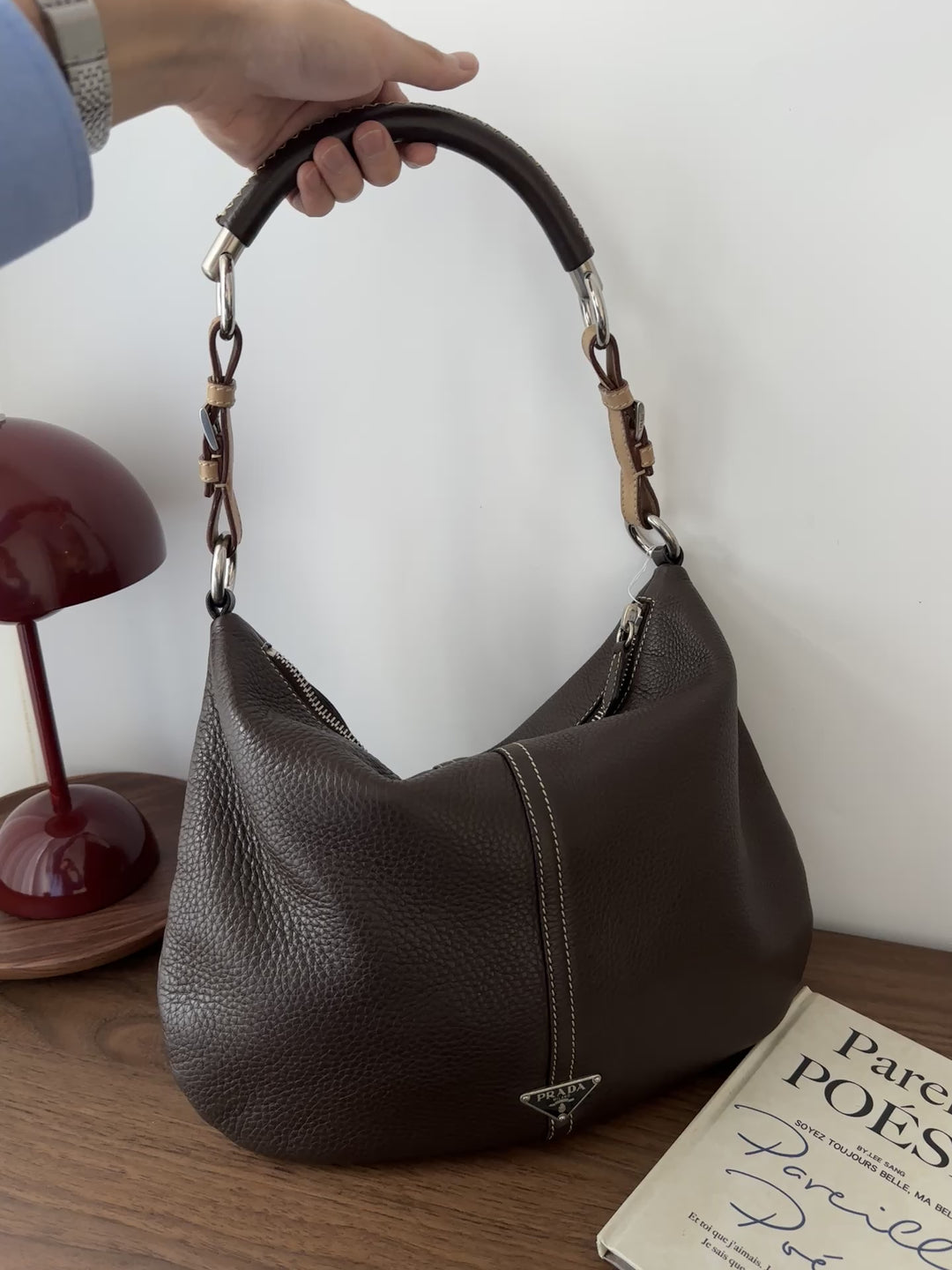 Prada Chocolate Brown Hobo 🍫 | Everyday Sophistication in Pebbled Leather