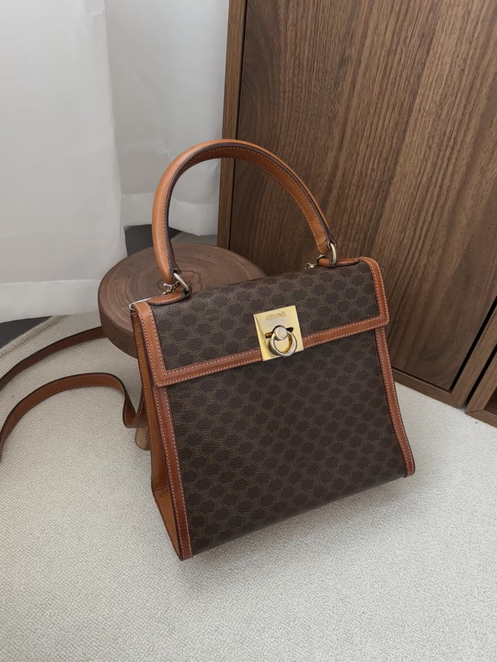 CELINE Vintage Macadam Kelly Bag 🤎 Small with Strap