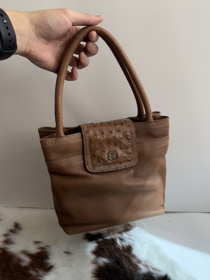 Loewe Ostrich Leather Tote 🤎✨ | Quiet Sophistication Meets Rare Craft
