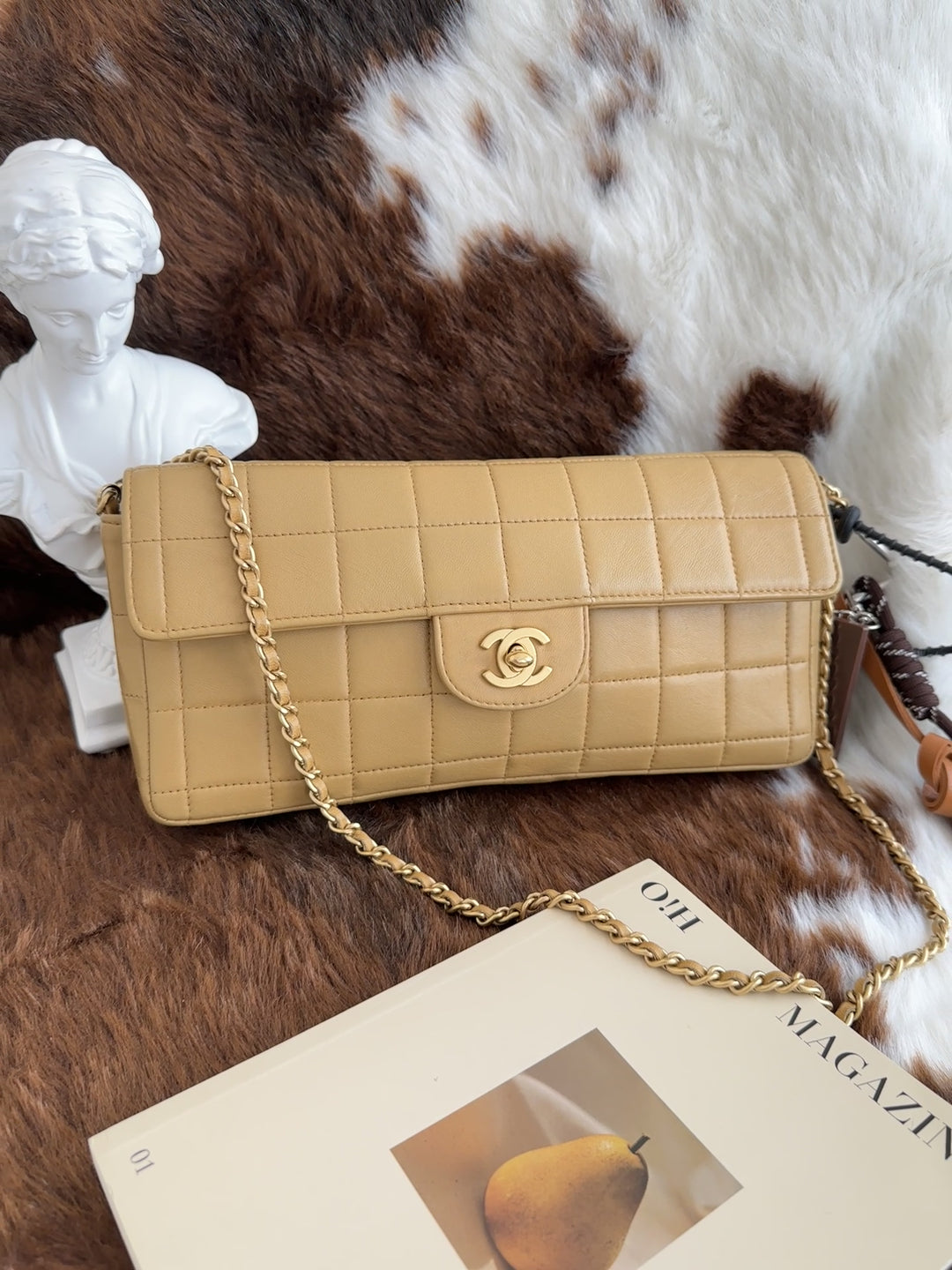 CHANEL Chocolate Bar East West Chain Bag 🤎｜Sticker Included × Full Leather × East West Silhouette
