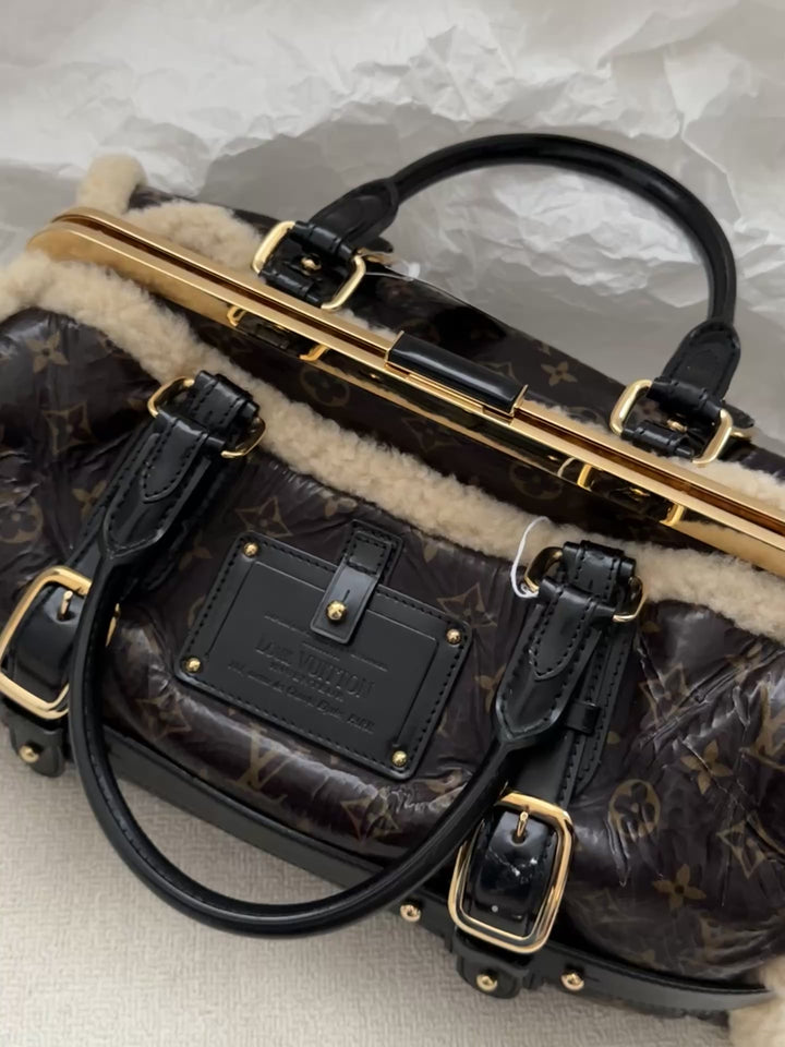 Louis Vuitton Limited Edition Monogram Shearling Doctor Bag 🤎✨ Ultra Rare & Statement Piece