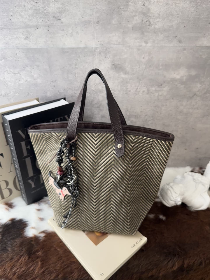 HERMÈS Colourblock Woven Leather Tote Bag 🤎｜Lightweight Daily Tote × Textured Weave × Clean Condition