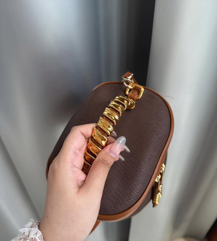 LOEWE Brown Bamboo Vanity Bag｜Rare Bamboo Handle × Unisex Vintage Charm 🧸✨