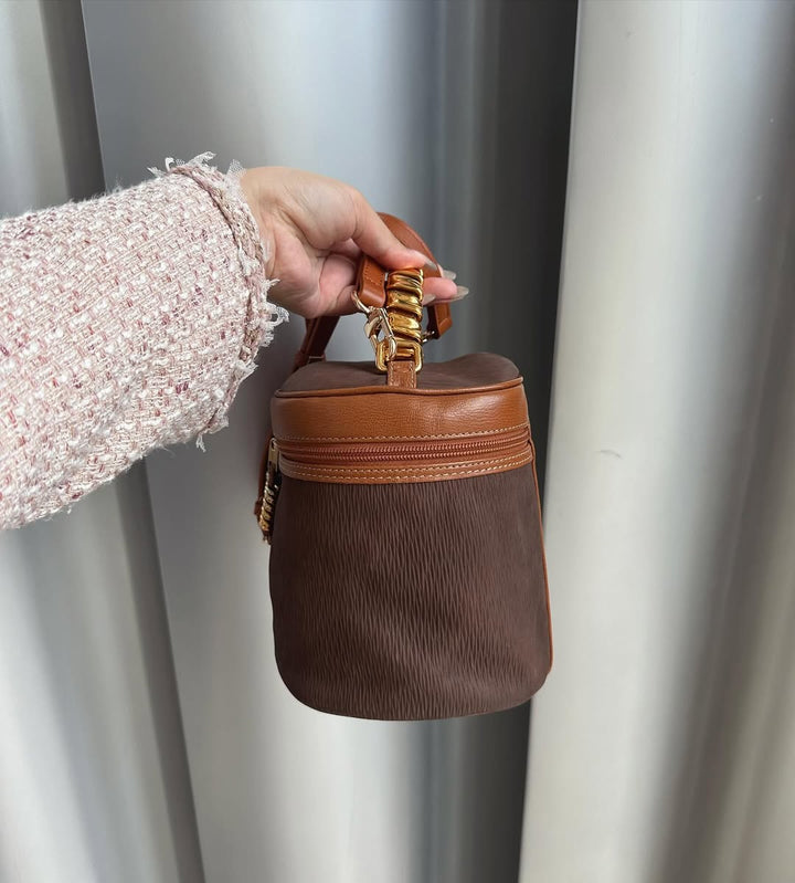 LOEWE Brown Bamboo Vanity Bag｜Rare Bamboo Handle × Unisex Vintage Charm 🧸✨