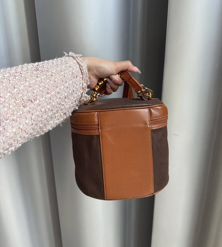 LOEWE Brown Bamboo Vanity Bag｜Rare Bamboo Handle × Unisex Vintage Charm 🧸✨