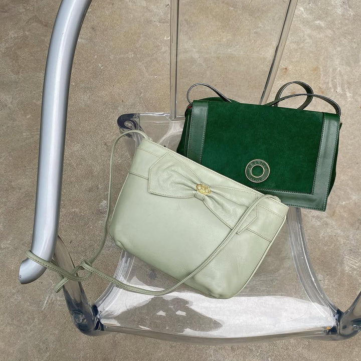 CELINE Matcha Green Bow Triomphe Crossbody｜Sweet Vintage Charm for Summer 🤍🍵
