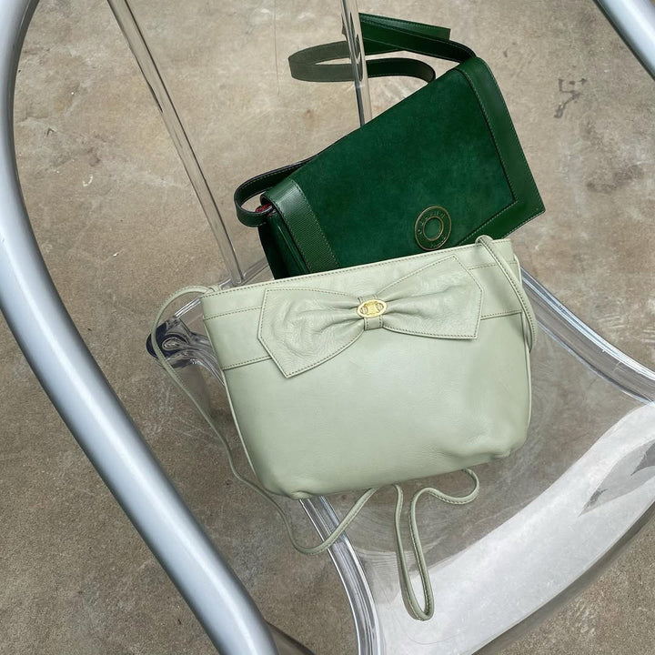 CELINE Matcha Green Bow Triomphe Crossbody｜Sweet Vintage Charm for Summer 🤍🍵