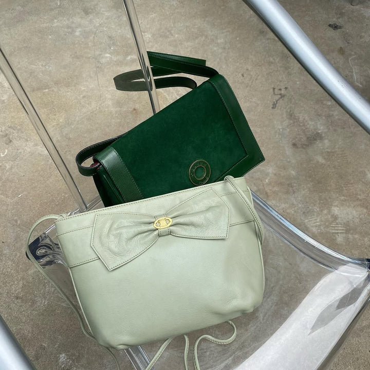 CELINE Matcha Green Bow Triomphe Crossbody｜Sweet Vintage Charm for Summer 🤍🍵