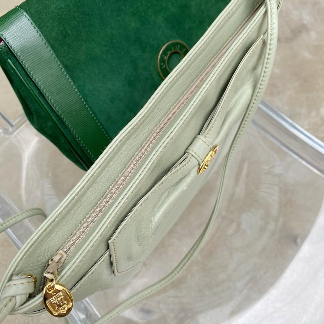 CELINE Matcha Green Bow Triomphe Crossbody｜Sweet Vintage Charm for Summer 🤍🍵