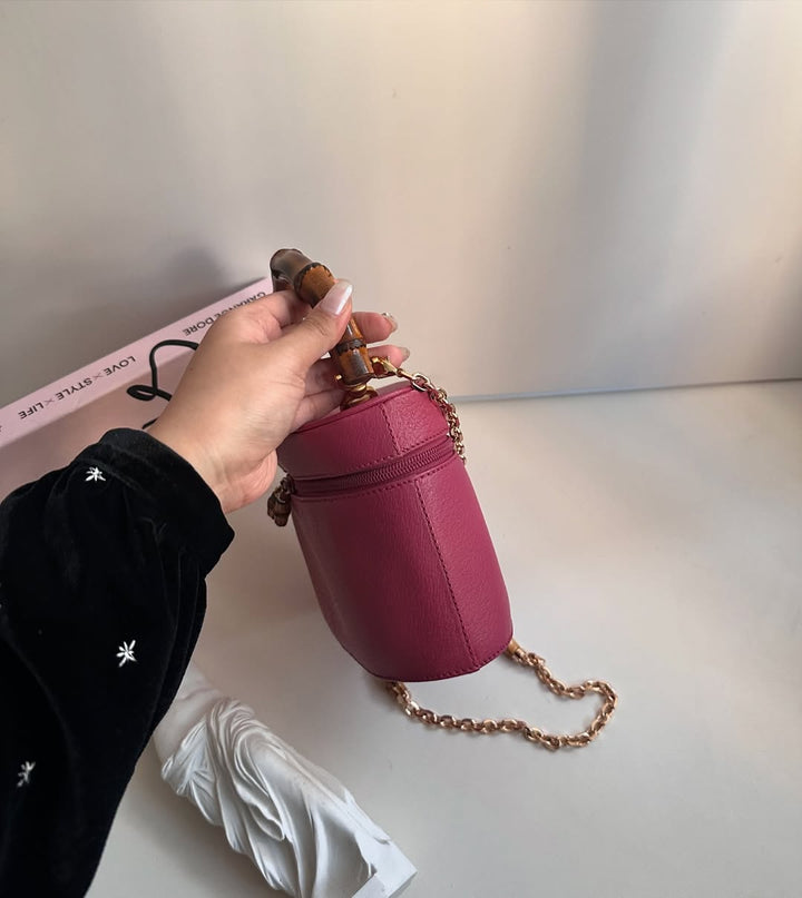 GUCCI Bamboo Dray Rose Pigskin Vanity Case｜Vintage Charm × Functional Elegance 🌸