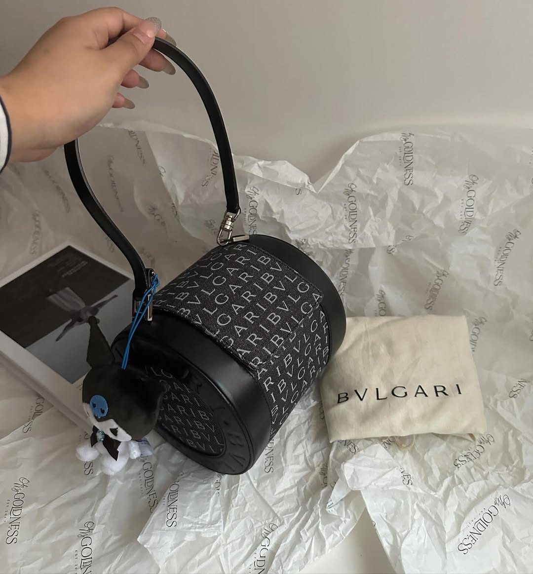 BVLGARI Denim Blue Barrel Bag｜Rare Denim Tone × Unique Barrel Silhouette 🖤