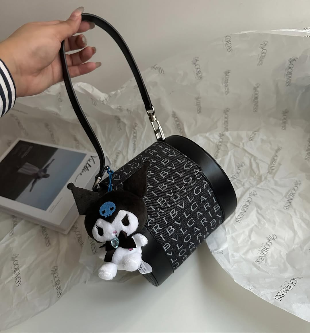BVLGARI Denim Blue Barrel Bag｜Rare Denim Tone × Unique Barrel Silhouette 🖤