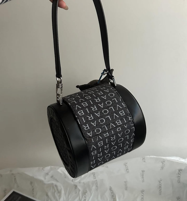 BVLGARI Denim Blue Barrel Bag｜Rare Denim Tone × Unique Barrel Silhouette 🖤
